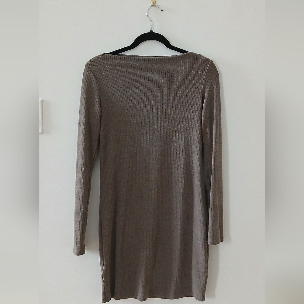Long Sleeve Ribbed Mango Dress